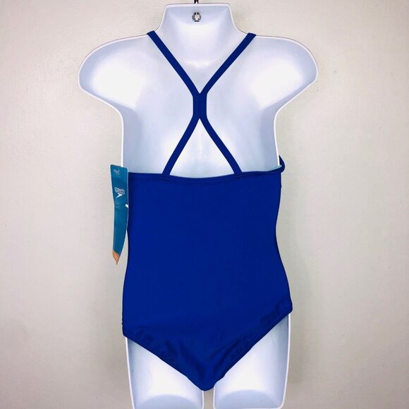 Speedo Girls 5 Swimwear Blue One Piece Bathing Swim Suit Gripper New - Picture 6 of 9
